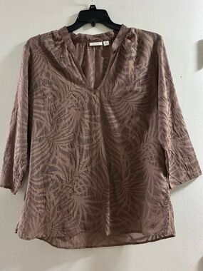 Dockers Mauve V-Neck Textured Tunic